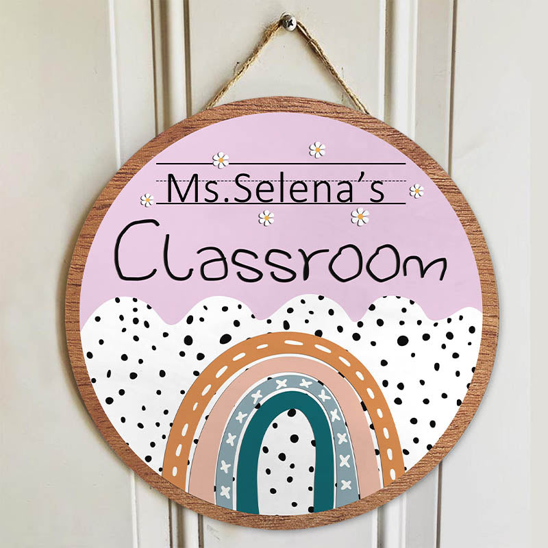 Personalized Rainbow Sign Teacher Name Sign Classroom Door Decoration ...