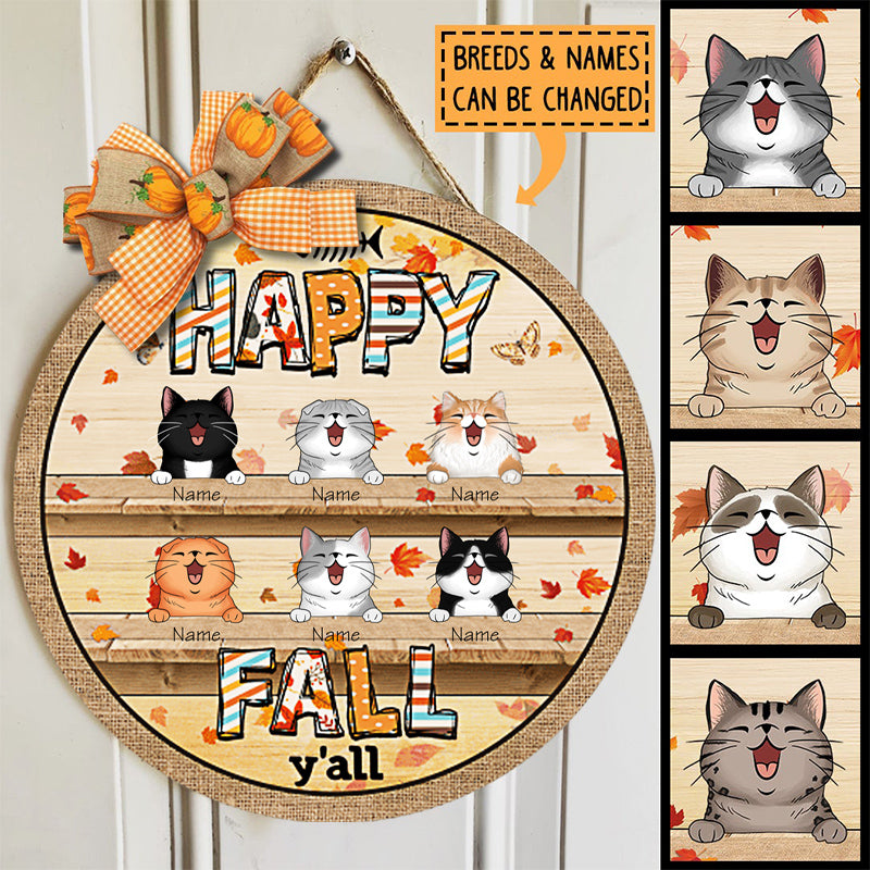 Fall Welcome Door Signs, Fall Gifts For Cats Lovers, Hello Fall Y'all ...