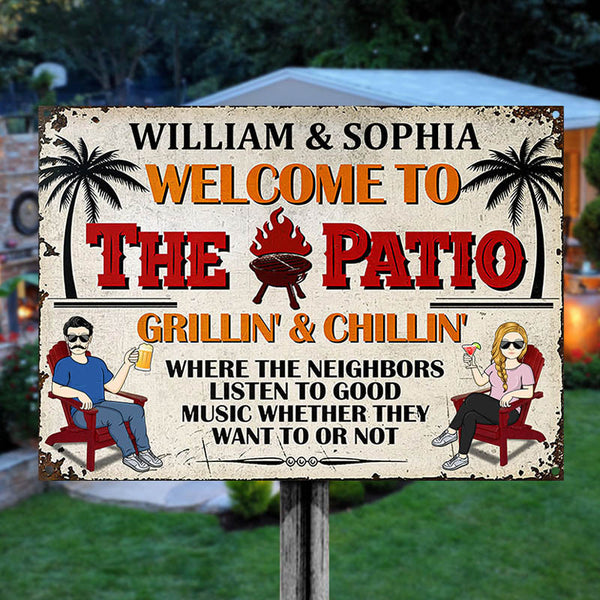 The Patio Listen To Good Music - The Patio Decoration - Personalized Custom Classic Metal Signs