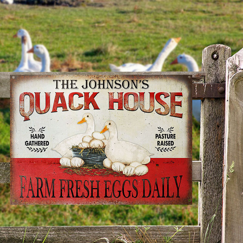 Personalized Duck Quack House Customized Classic Metal Signs