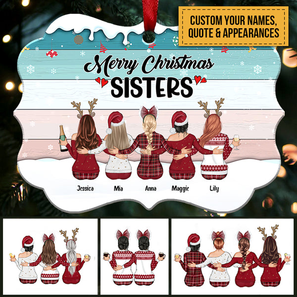 Personalized Christmas Ornament Xmas Gift For Sister Besties Home Decoration