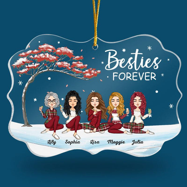 Besties Forever Christmas Tree - Personalized Acrylic Ornament - Christmas Gift For Besties, Sisters, Sistas