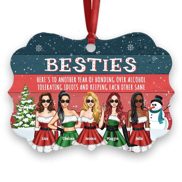 Personalized Ornament Another Year Of Bonding Over Alcohol Christmas, Loving Gift For Besties