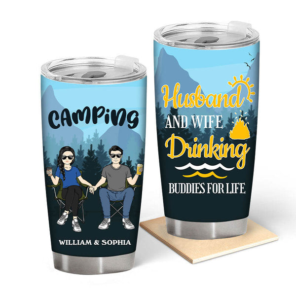 Let's Sit By The Campfire Gift for Couple - Camping Gift - Personalized Custom Tumbler