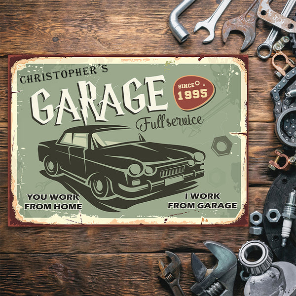 Tsz Cstmo Personalized Auto Mechanic Garage Vintage Car You Work From Home Customized Classic Metal Signs