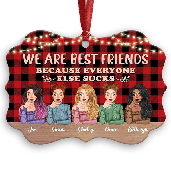 More Than Just Friends - Personalized Aluminum Ornament - Christmas Decoration Gift For Besties