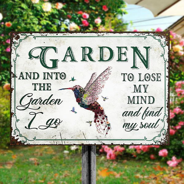 Personalized Garden Floral Art Find My Soul Custom Classic Metal Signs - Garden Signs - Gift For Garden Lovers