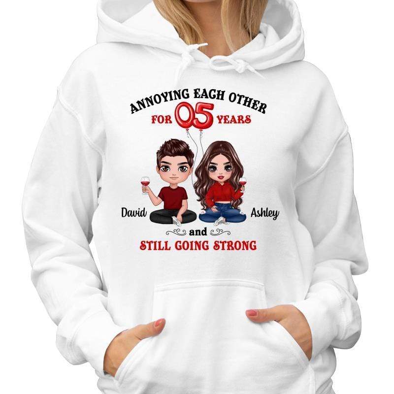 Doll Couple Anniversary Balloon Personalized Hoodie Sweatshirt