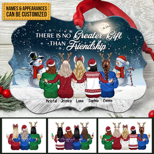Personalized Custom Aluminum Ornament Best Friends No Greater Gift Than Friendship Christmas Gift