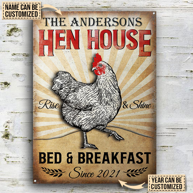 Chicken Hen House Custom Classic Metal Signs, Chicken Decor, Farmhouse Decor-Metal Sign-Thesunnyzone