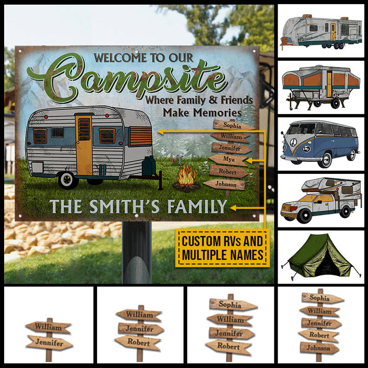 Camping Welcome To Our Campsite Custom Classic Metal Signs-Metal Sign-Thesunnyzone