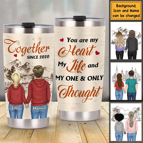 Personalized Custom Tumbler Anniversary Gift By Year For Couples, Boyfriends, Girlfriends