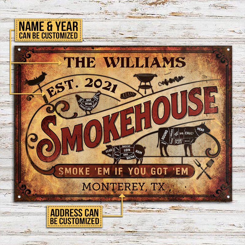 Personalized Grilling Smokehouse Got Them Customized Classic Metal Signs-Metal Sign-Thesunnyzone