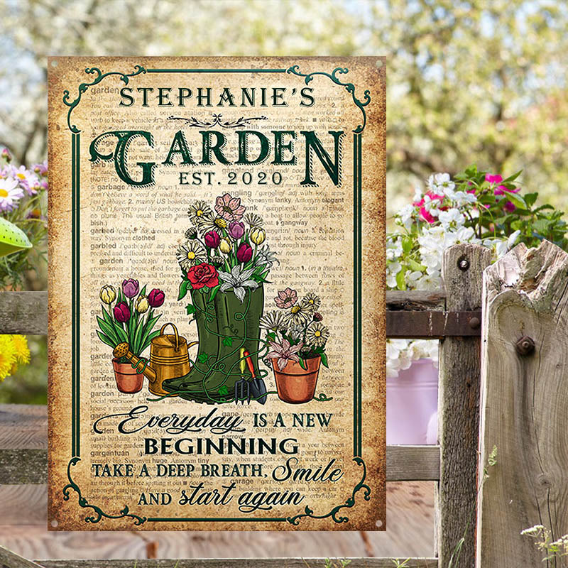 Garden Dictionary Take A Deep Breath Custom Classic Metal Signs-Metal Sign-Thesunnyzone