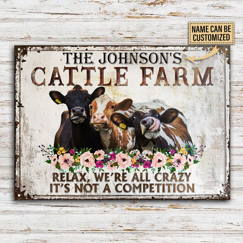 Personalized Cattle Relax Customized Classic Metal Signs-Metal Sign-Thesunnyzone