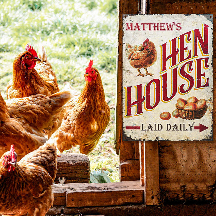 Personalized Chicken Hen House Daily Customized Classic Metal Signs-Metal Sign-Thesunnyzone