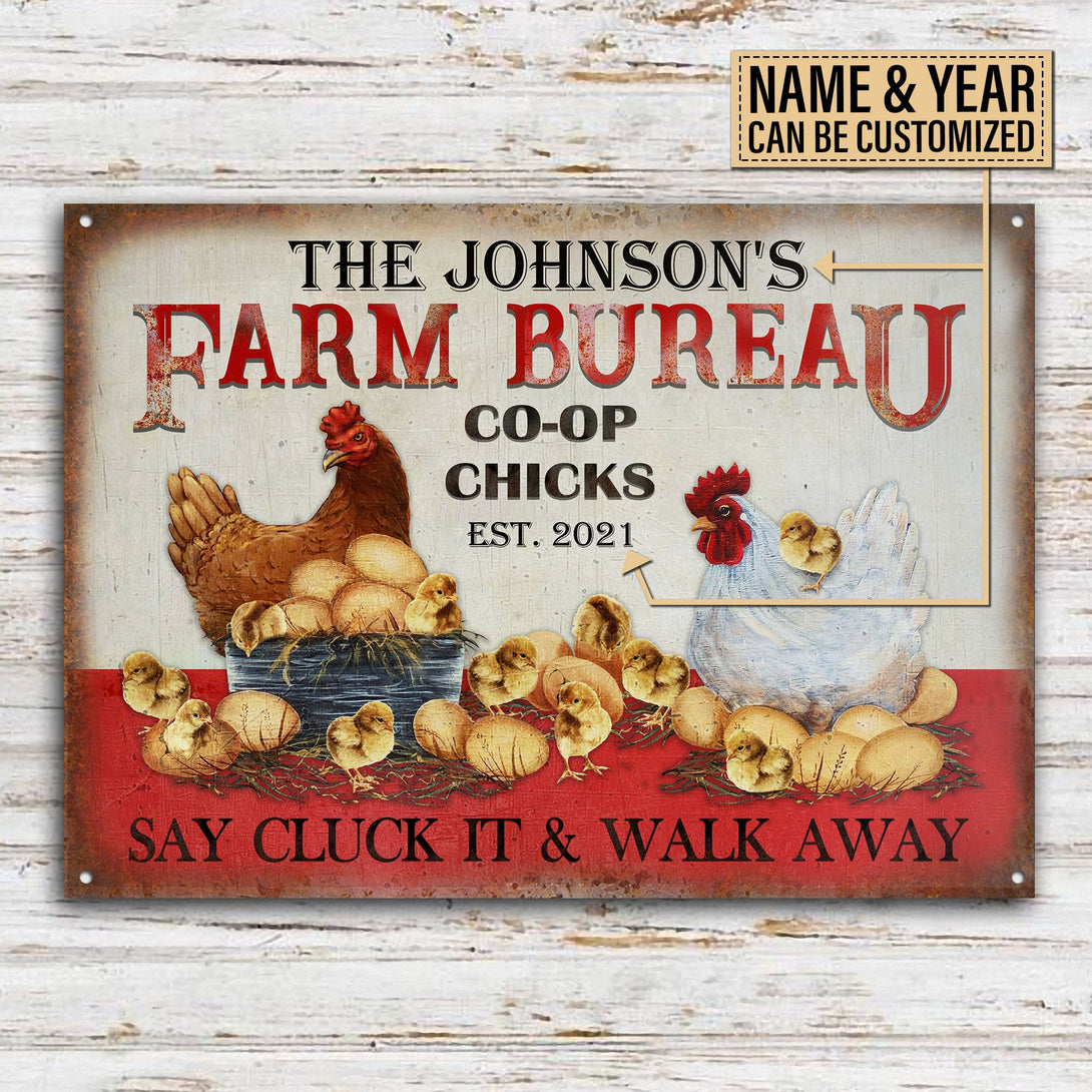 Personalized Chicken Farm Bureau Customized Classic Metal Signs-Metal Sign-Thesunnyzone