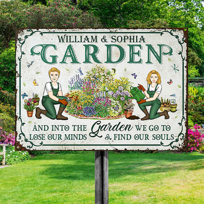 Garden Couples Find Our Souls - Gift For Couples - Personalized Custom Classic Metal Signs-Metal Sign-Thesunnyzone