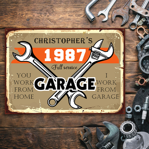 Personalized Auto Mechanic Garage Open When Customized Classic Metal Signs