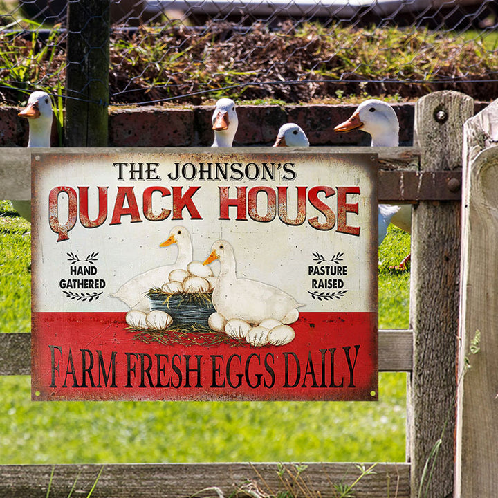 Personalized Duck Quack House Customized Classic Metal Signs