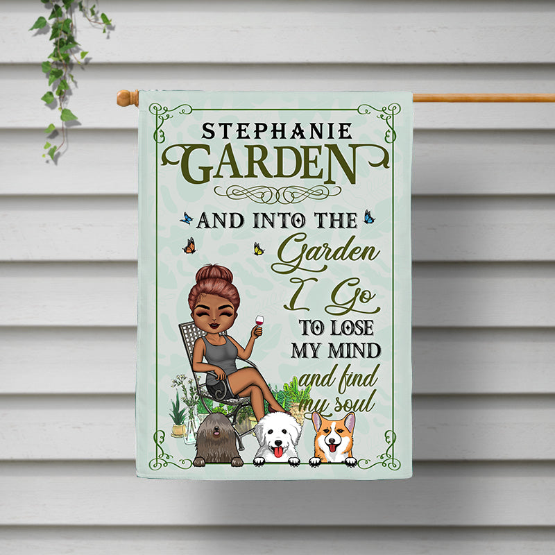 And Into The Garden I Go Gardening Dog Lovers - Garden Decor - Personalized Custom Flag