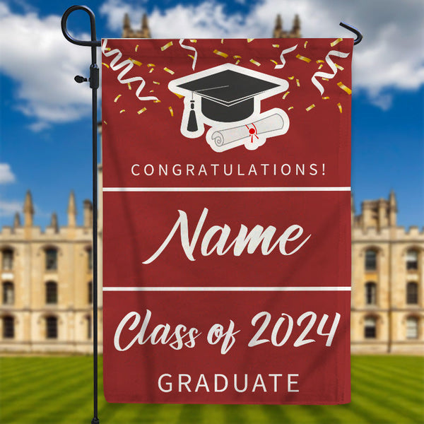 Congratulations Graduate - Personalized Customized Flag - Gift For Friend Student Graduates