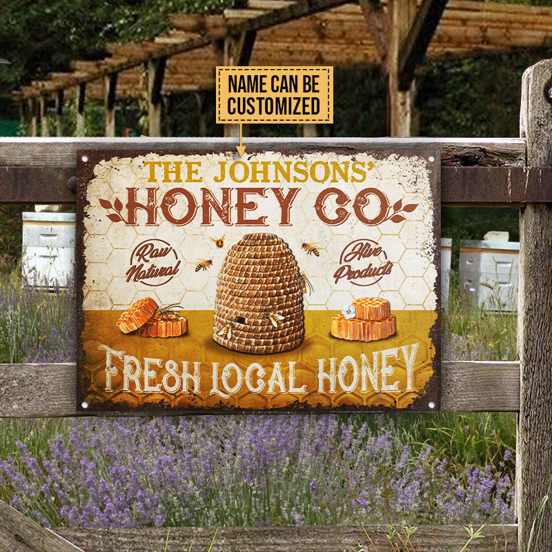 Personalized Bee Fresh Local Honey Raw Natural Customized Classic Metal Signs-Metal Sign-Thesunnyzone