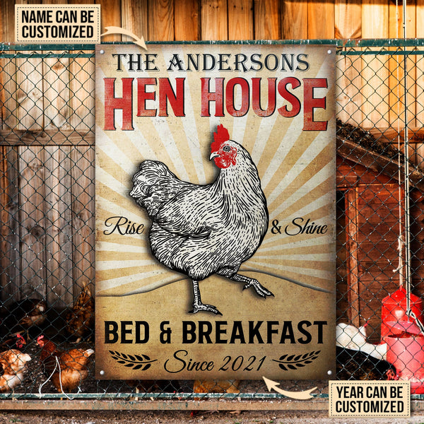 Chicken Hen House Custom Classic Metal Signs, Chicken Decor, Farmhouse Decor-Metal Sign-Thesunnyzone