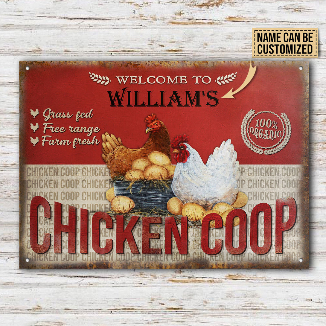 Personalized Chicken Coop Farm Fresh Customized Classic Metal Signs-Metal Sign-Thesunnyzone