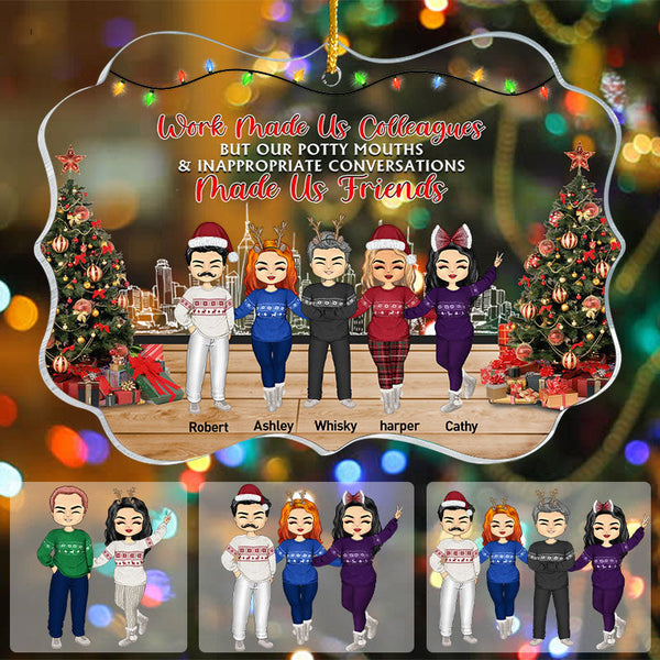 Best Friends Work Made Us Colleagues - Christmas Gift For - Personalized Acrylic Ornament