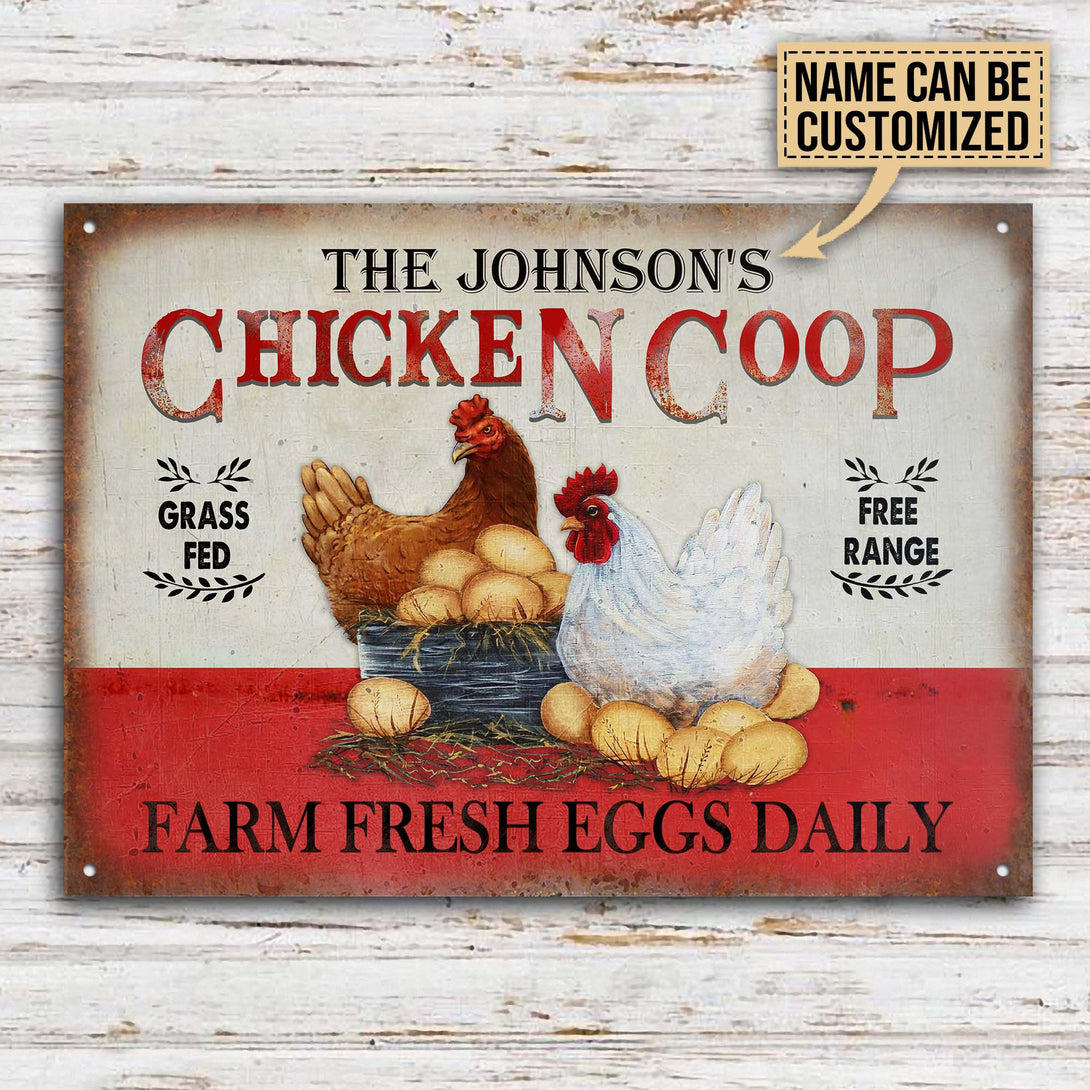 Personalized Chicken Grass Fed Free Range Customized Classic Metal Signs-Metal Sign-Thesunnyzone