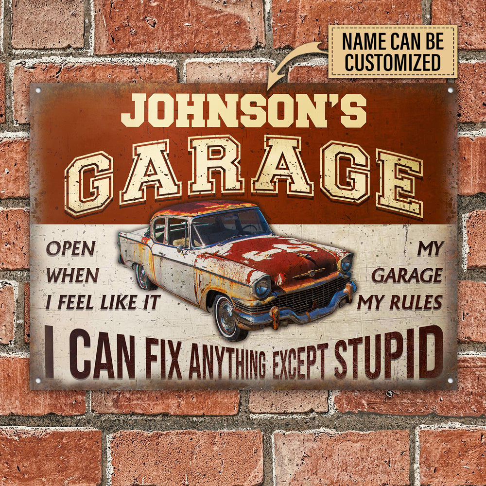 Personalized Auto Mechanic Garage I Can Fix Anything Customized Classic Metal Signs-Metal Sign-Thesunnyzone