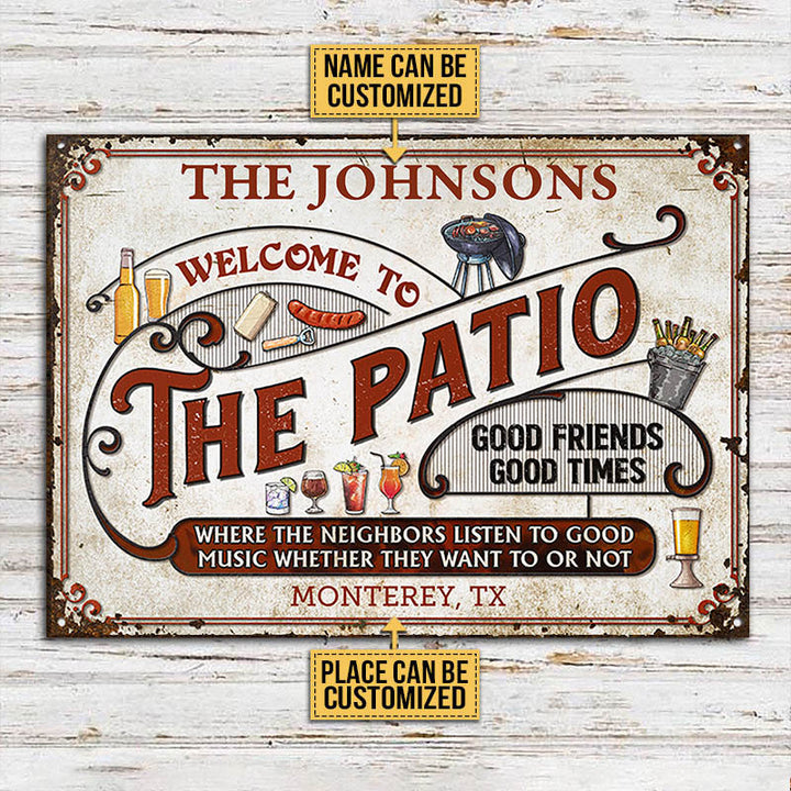 Personalized Patio Grilling Red Listen To The Good Music Customized Classic Metal Signs-Metal Sign-Thesunnyzone