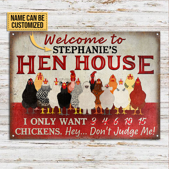 Chicken Coop Hen House Welcome Custom Classic Metal Signs-Metal Sign-Thesunnyzone