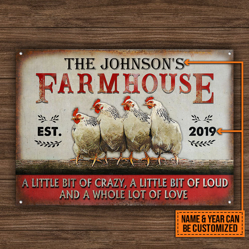 Personalized Chicken Farmhouse A Little Bit Of Customized Classic Metal Signs-Metal Sign-Thesunnyzone