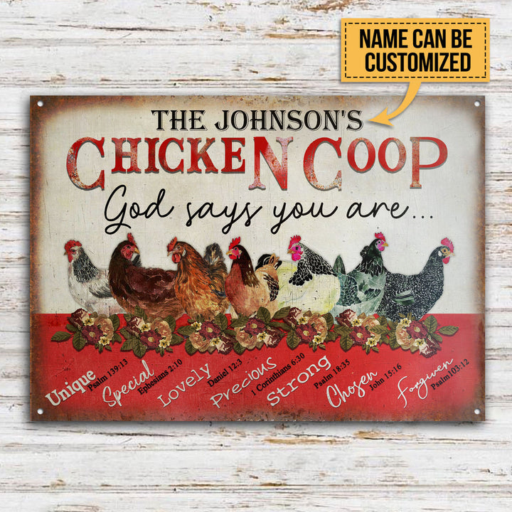Personalized Chicken Coop God Says Customized Classic Metal Signs-Metal Sign-Thesunnyzone