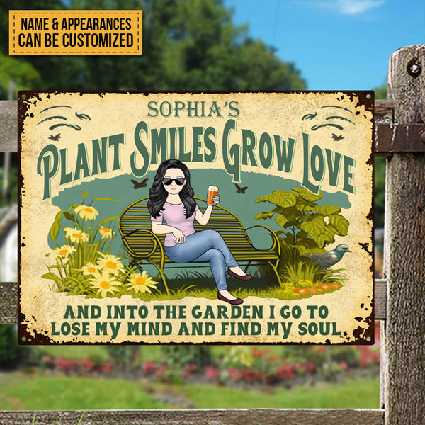 And Into The Garden I Go Gardening - Garden Sign - Personalized Metal Signs