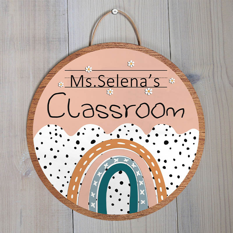Personalized Rainbow Sign Teacher Name Sign Classroom Door Decoration ...