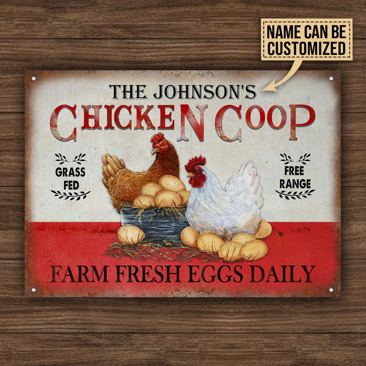Personalized Chicken Grass Fed Free Range Customized Classic Metal Signs-Metal Sign-Thesunnyzone