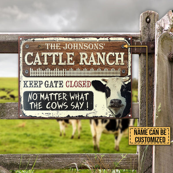 Dairy Farm Cattle Keep Gate Closed Custom Classic Metal Signs-Metal Sign-Thesunnyzone