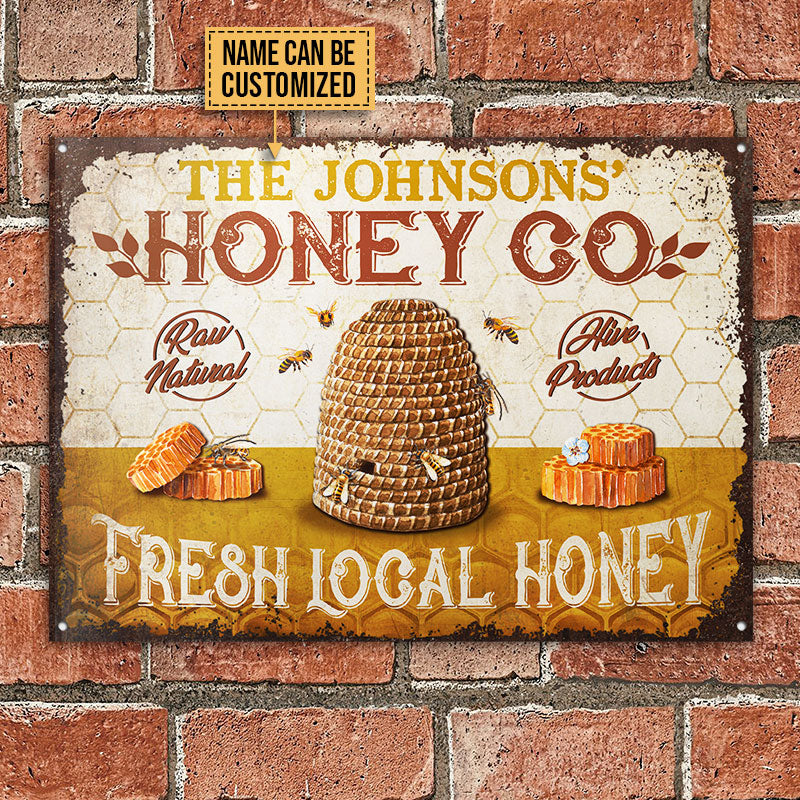 Personalized Bee Fresh Local Honey Raw Natural Customized Classic Metal Signs-Metal Sign-Thesunnyzone