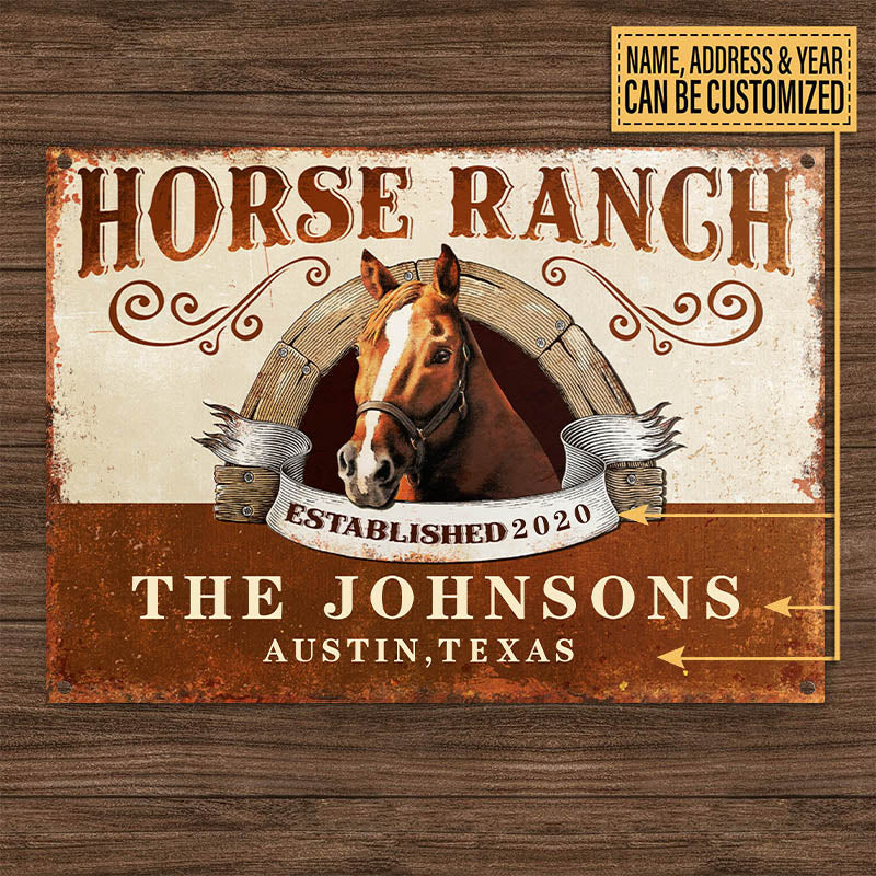 Personalized Horse Ranch Customized Classic Metal Signs-Metal Sign-Thesunnyzone