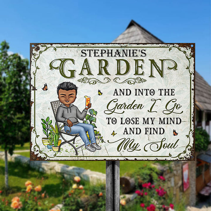 And Into The Garden I Go Gardening Gender - Garden Sign - Personalized Custom Classic Metal Signs-Metal Sign-Thesunnyzone