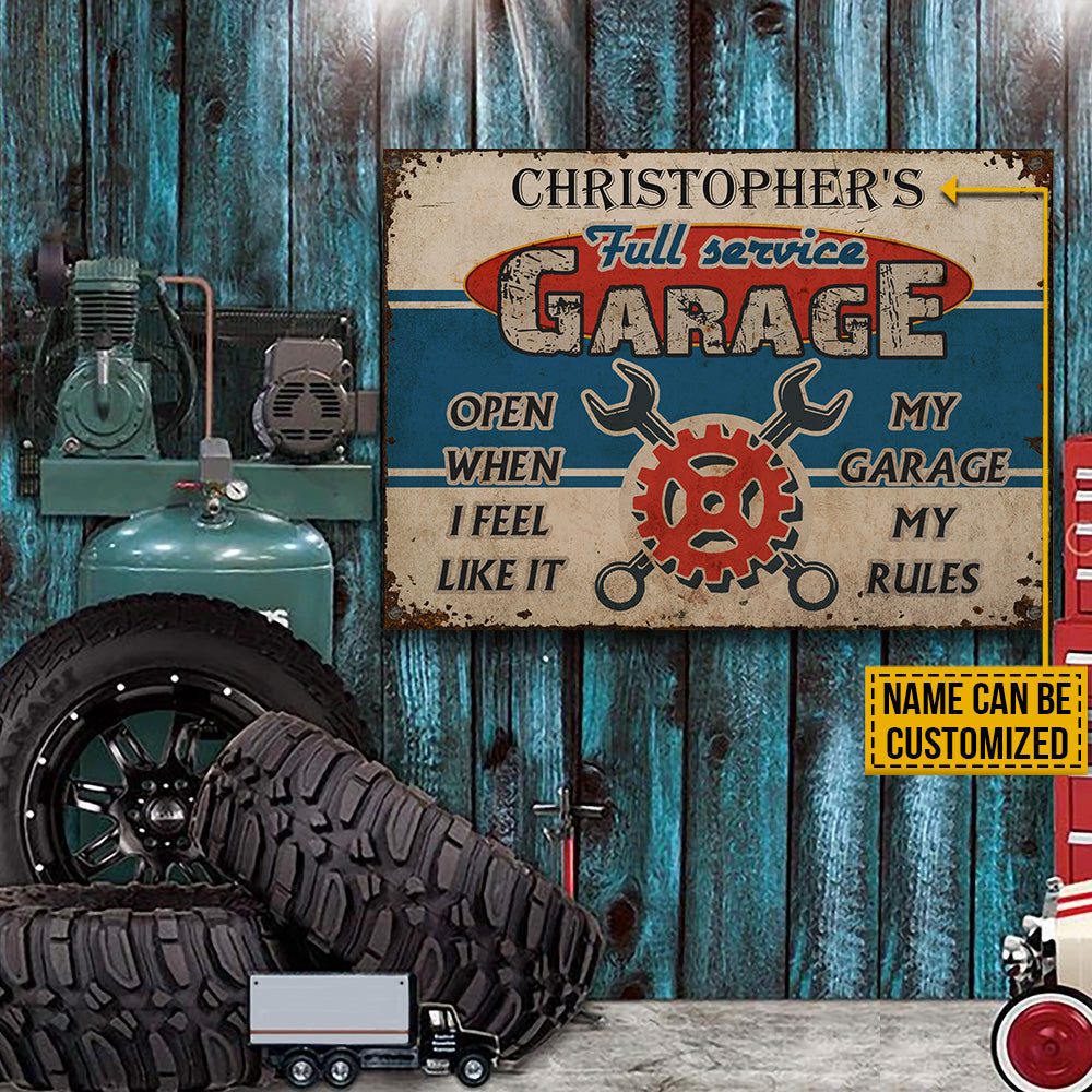 Personalized Auto Mechanic Garage Open When Customized Classic Metal Signs-Metal Sign-Thesunnyzone