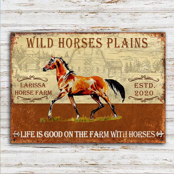 Personalized Horse Metal Sign Customized Classic Metal Signs