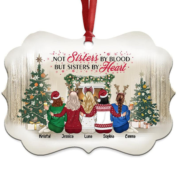 Personalized Custom Ornament Best Friends Not Sisters By Blood But Sisters By Heart Christmas Gift