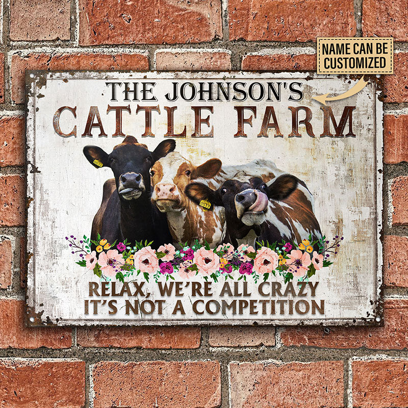 Personalized Cattle Relax Customized Classic Metal Signs-Metal Sign-Thesunnyzone