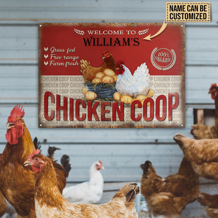 Personalized Chicken Coop Farm Fresh Customized Classic Metal Signs-Metal Sign-Thesunnyzone