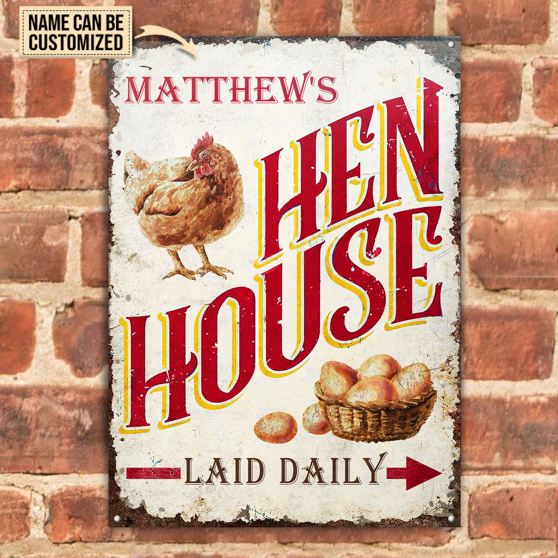 Personalized Chicken Hen House Daily Customized Classic Metal Signs-Metal Sign-Thesunnyzone