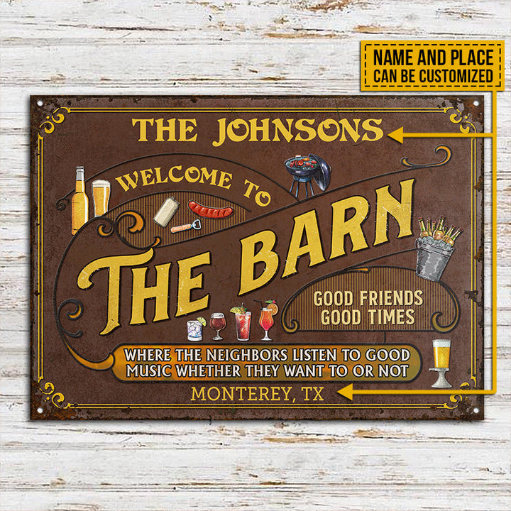 Personalized Barn Listen To The Good Music Custom Classic Metal Signs-Metal Sign-Thesunnyzone